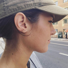 Minna Tiny Feminist Hoop Earring Silver or Bronze