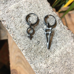 Minna Tiny Feminist Hoop Earring Silver or Bronze